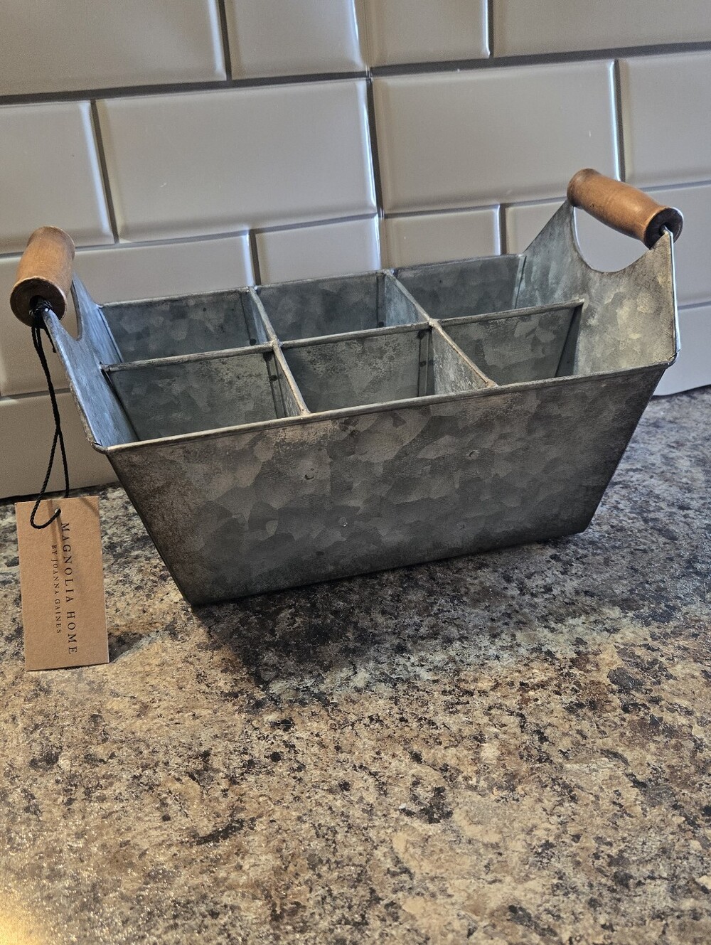 Magnolia Home 6 Slots galvanized Metal Caddy